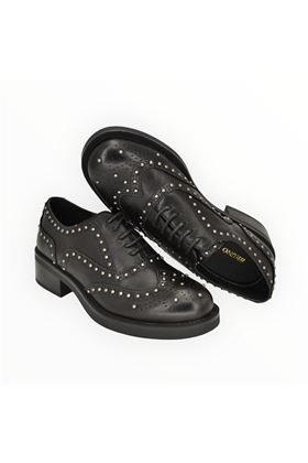 Scarpa lacci donna in pelle colore nero. BRUNO PREMI | 3606-NERO